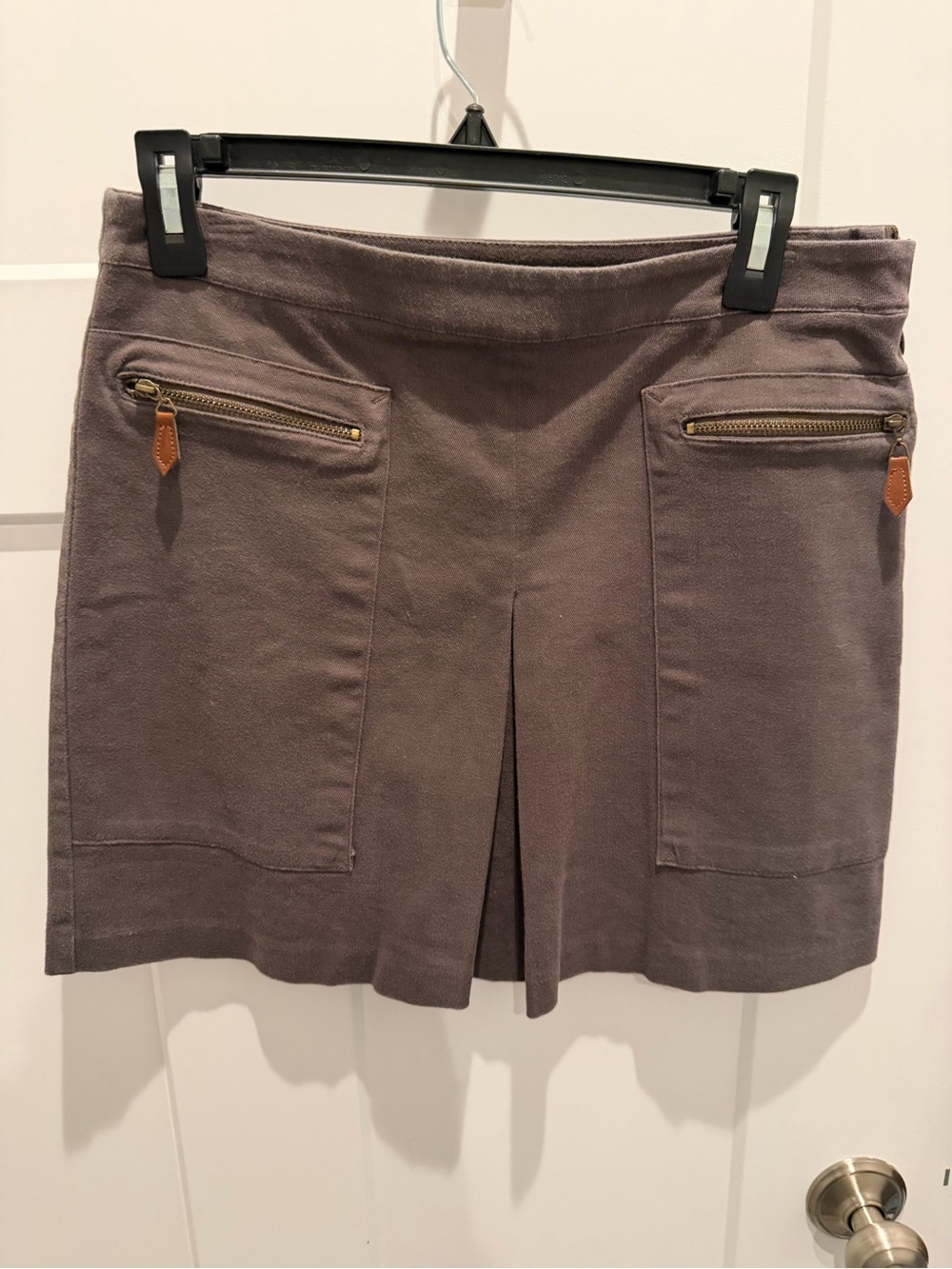 Zara Taupe Utility mini skirt with Front Zip Pockets